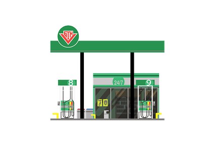 Filling Gas Station Vector Illustration art graphic design illustration illustrator vector