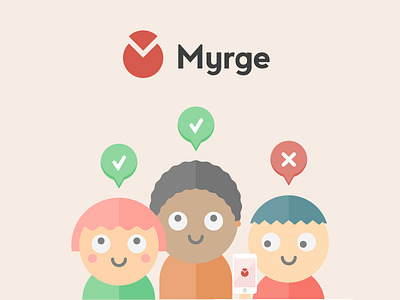 Myrge - Logo & Identity character design flat design logo material design materialize responsive ui ux web design