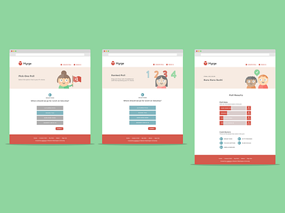 Myrge - Voting Screens data visualization flat design material design ui ui design ux web application