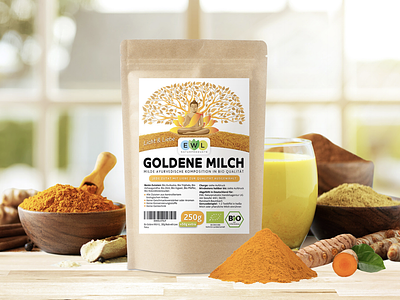 Golden Milk package design aurveda budha eco eco-friendly golden milk health vegan