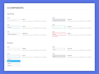 UI Style Guide components design input sketch style ui ux