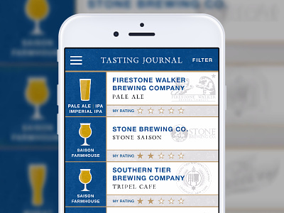 Firestone Walker App app design beer beer app design beer icons brewery brewery design festival app made with invision royal blue design