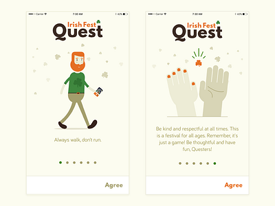 Irish Fest Quest: Terms & Conditions bearded man hand icons icons irish irish design terms tutorial ui ux