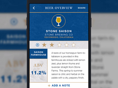 Beer Overview beer ui blue detail screen festival app gold grey ios ios app ui ux