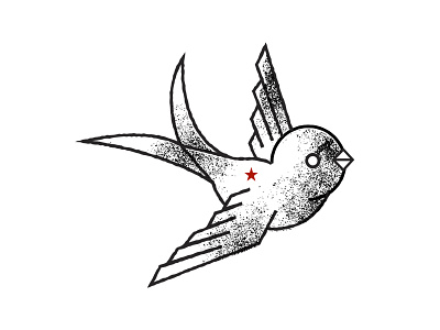Sparrow Illustration bird bird illustration deployment illustration sparrow tattoo tattoo style icon textured icon