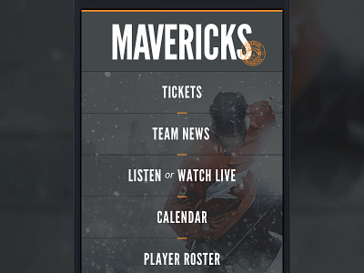Mavericks App Design app design dark ui hockey hockey app ui design ux design