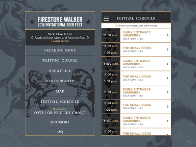 Firestone Walker Festival App - Menu + Festival Schedule