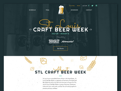 St Louis Craft Beer Week - Home beer week blue craft beer design gold homepage hops script ui design