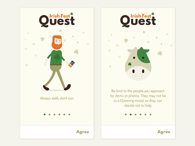 Irish Festival App Tutorial Screens