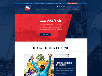 500 Festival Homepage clean design colorful colorful site colorful ui festival website race website red white blue responsive website