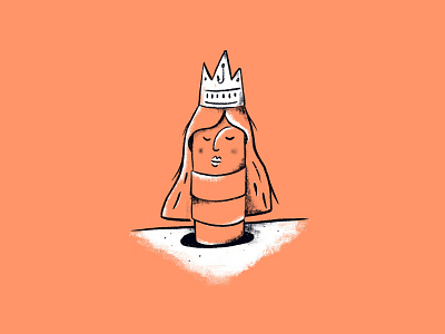 Inktober Bait Queen crown design drawing illustration inktober2019 orange queen worm