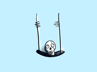 Inktober Skeletor Swinging blue design halloween illustration inktober swing inktober2018 inktober2019 skeleton skeletor sketch spooky swing