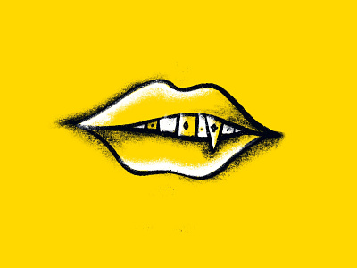 Inktober Mouth Treasure gold grill grill illustration inktober inktober2019 mouth mouth illustration spooky vampire yellow