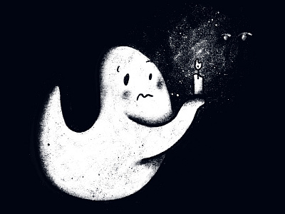 Inktober Scared Ghost black candle ghost ghost illustration halloween illustration inktober inktober2019 scared spooky