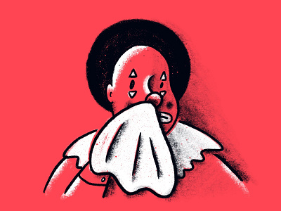 Inktober Clown Catching A Cold cold illustration inktober inktober2019 red sketch spooky