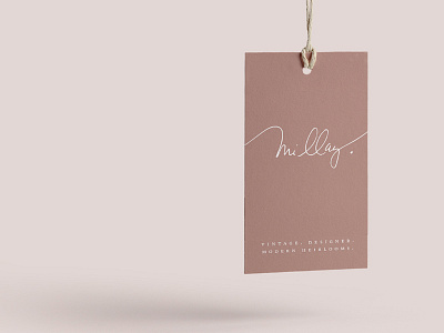 Millay tag design brand identity