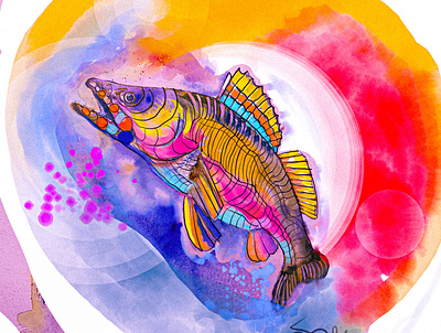 Fish 2 creative handmade illustration watercolor