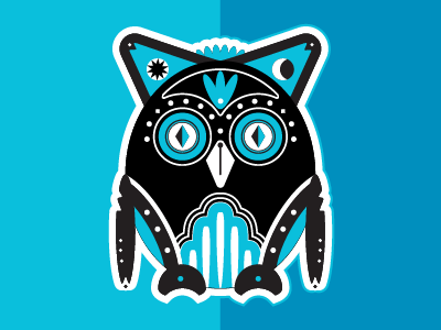 Maya Owl blue illustration maya owl