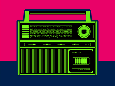 On the Radio 70s donna summer electronics illustration lyrics radio