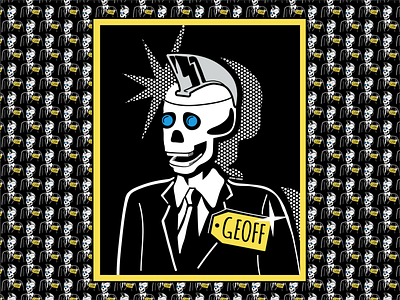 Geoff Peterson geoff peterson illustration latenight portrait robot skeleton vector