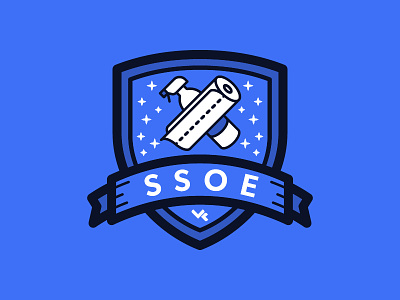 SSOE Badge badge blue branding cleaning logo paper towel patch spray bottle