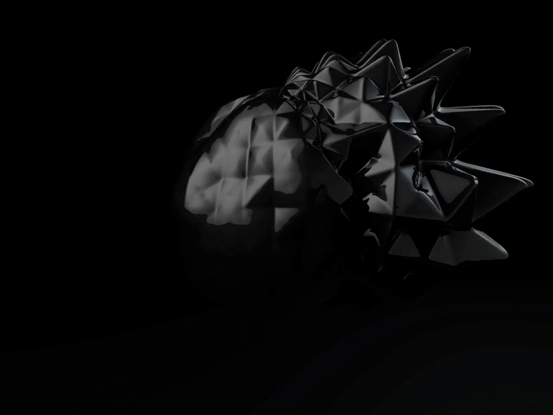 Metamagnetic magnetic black dark motion shiny spikes 3d animation oil magnet metal