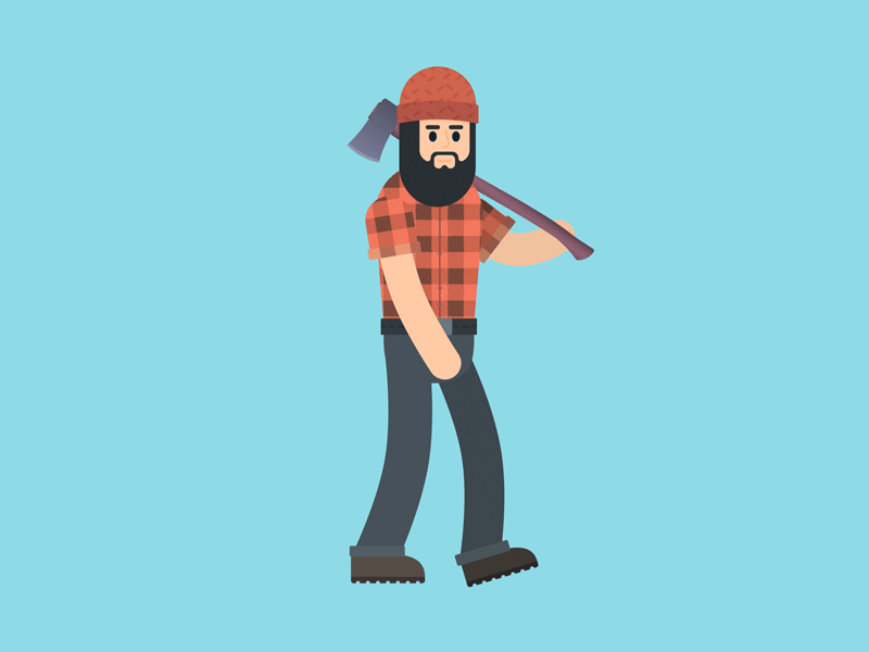 Lumberjack ae aftereffects animation axe cycle lumberjack rubberhose walk