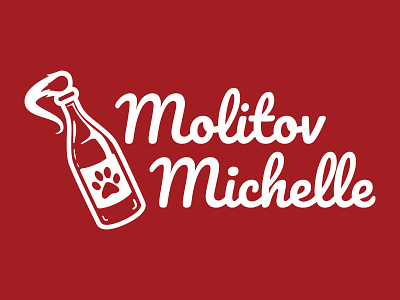 Molitov Michelle Logo bottle cat logo logo 3d molotov paw red