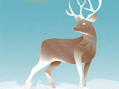 Deer Moire adobe deer illustration illustrator line moire poster vector