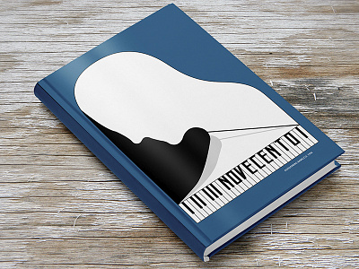 Novecento book cover design illustration illustrator mockup negative space photoshop piano redesign