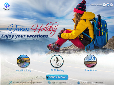 travel banner advertisement branding design graphic design hotel booking logo posts travel typography ui vacations vector