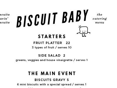 Biscuit Baby Catering Menu