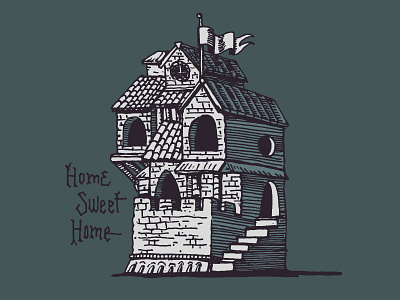 Home Sweet Home creepy danilo mancini death and rebirth grunge hand lettering handmade hell home house illustration macabre medieval old school sailor danny skull skull a day vintage vintage style
