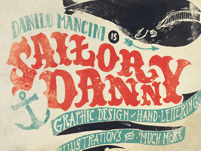 Sailor Danny header acquamarina anchor black blue danny grunge hand lettering havana paper personal red sailor sailor danny vintage whale