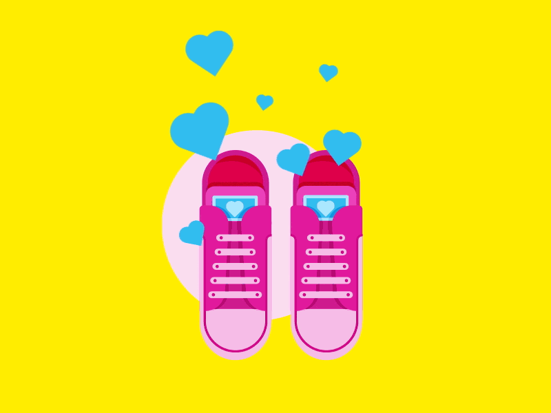 Shoe Animation - Empathy animation design empathy graphics hearts love mograph motion motion design motion graphics shoe vector