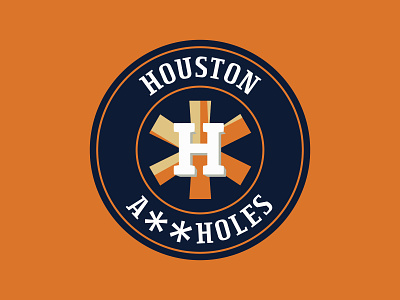 Houston A**holes asterisk asterisks astros badge baseball cheat cheaters houston houston astros illustration lame losers mlb