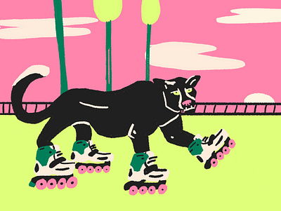 PantherBlades big cat blades cruising illustration panther rollerblading rolling