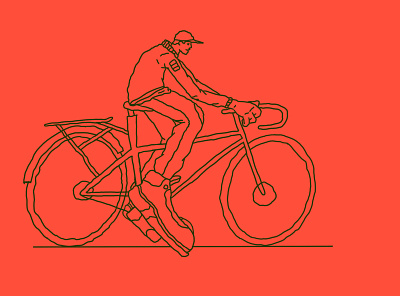 I like to ride my bicycle character editorial illustration line line drawing lineart lines study