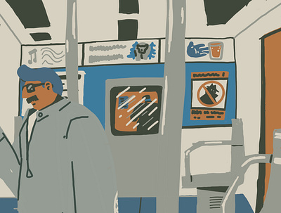 Night Riding 2 character illustration metro mood mystery subway underground