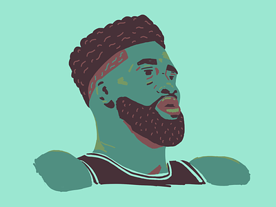 Jaylen Brown basketball drawing illustration portrait