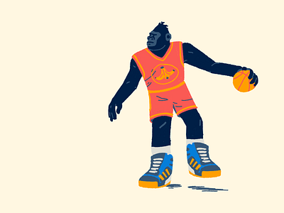 Zoo Hoops: Gorilla adidas ape bananas basketball design drawing gorilla hoops illustration postup silverback