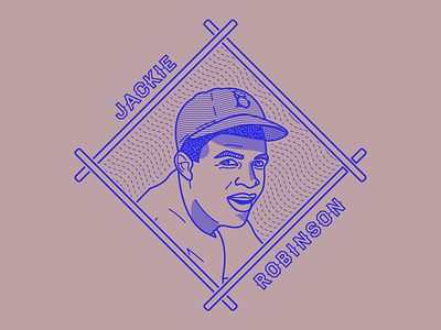 Jackie Robinson 42 baseball black history month february illustration jackie robinson line art lineart portraits