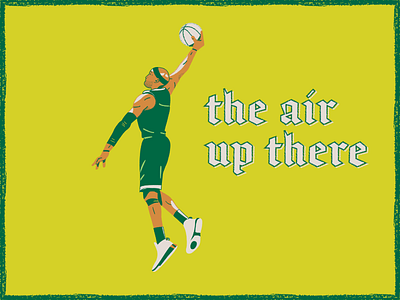 It's different up there basketball chalk crayon dunk illustration