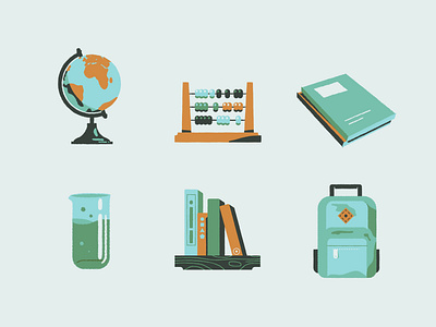 Back to school icons illustration school texture vintage