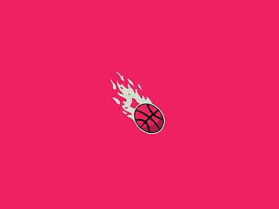 He's on Fire badge basketball branding hoops icon illustration sticker vector