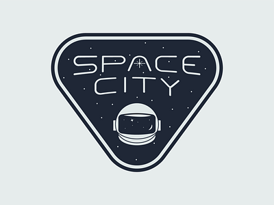 Space City Patch astro astronaut badge badge logo cosmic houston icon illustration patch space spaceman weeklywarmup wordmark
