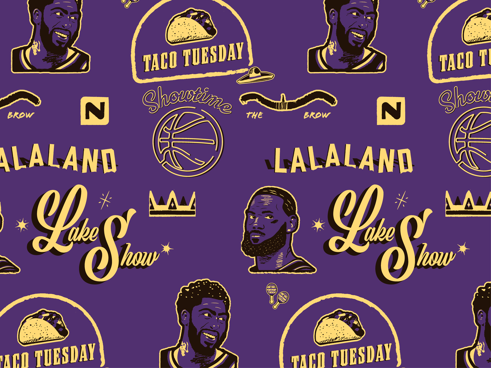 Duos x Lakers: Pattern badge basketball branding hoops icon illustration logo nba portrait vector