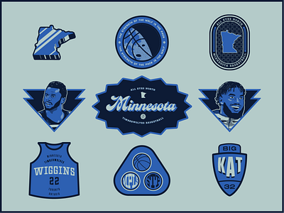 Duos x Wolves badge basketball branding design hoops icon illustration logo portrait vector