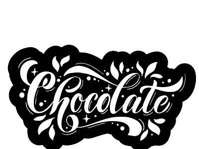 Chocolate lettering branding calligraphy chocolate decorative design illustration lettering logo logotype sticker text