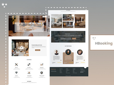 Hotel Booking Landing Page booking brown design figma hotel landing landing page page room ui ux uxui web xd